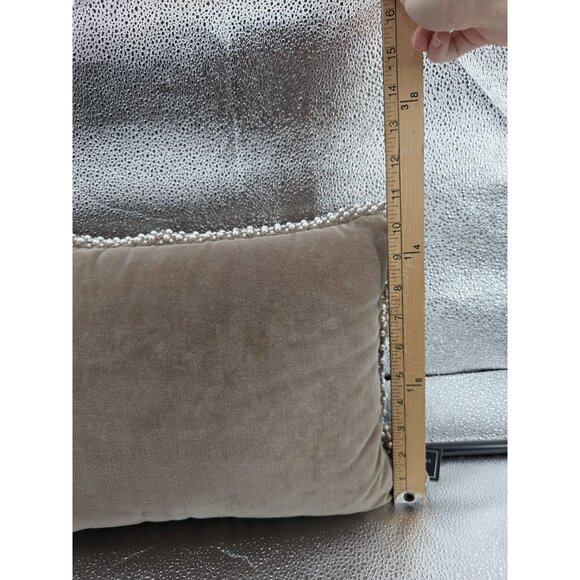 Elie Tahari Home Velvet Beaded Accent Pillow Brown 18"x10" - Picture 8 of 8